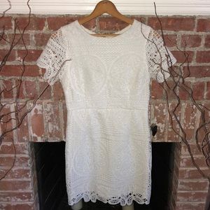 J.O.A White Crochet Dress